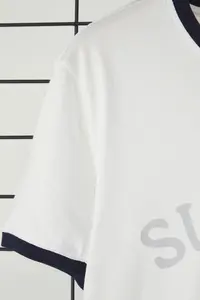 MAN Ecru Regular Cut Sleeve Detailed Printed 100% Cotton T-Shirt - Image 5