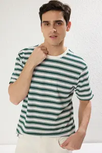 MAN Multicolored Regular/Normal Kesim textured T-Shirt - Image 2