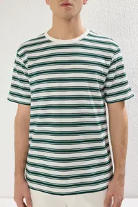 MAN Multicolored Regular/Normal Kesim textured T-Shirt - Image 5