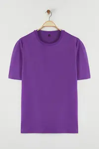 MAN Purple Oversized/Wide Cut Fruit Back Printed 100% Cotton T-Shirt - Image 5