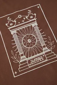 MAN Dark Brown Oversized/Wide Cut Embroidered 100% Cotton Tok Material T-Shirt - Image 5