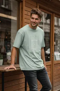 MAN Mint Oversized/Wide Cut Embroidered 100% Cotton Tok Material T-Shirt - Image 3