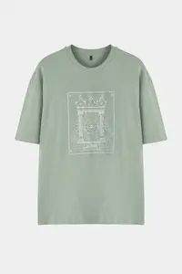 MAN Mint Oversized/Wide Cut Embroidered 100% Cotton Tok Material T-Shirt - Image 4