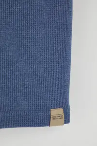 MAN Indigo Oversized/Wide Cut Color Blocked textured T-Shirt - Image 6