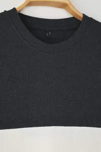 MAN Anthracite Oversized/Wide Cut Color Blocked textured T-Shirt - Image 7