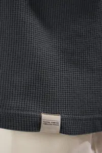 MAN Anthracite Oversized/Wide Cut Color Blocked textured T-Shirt - Image 8