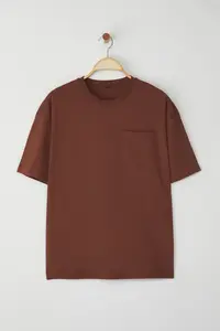 MAN Brick Rejection Oversized/Wide Cut Pocket Detail Tok Material 100% Cotton T-Shirt - Image 3