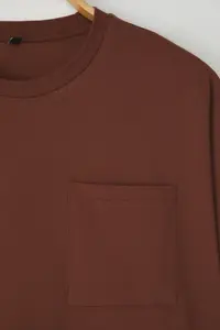 MAN Brick Rejection Oversized/Wide Cut Pocket Detail Tok Material 100% Cotton T-Shirt - Image 4