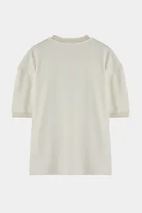 MAN Ecru Boxy Fit/Square Cut Soft Texture interlock Material T-Shirt - Image 10