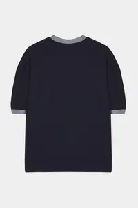 MAN Navy Blue Boxy Fit/Square Cut Soft Texture interlock Material T-Shirt - Image 8