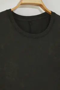 MAN Black Oversized/Wide Cut Printed T-Shirt with Stitching Detail - Image 8