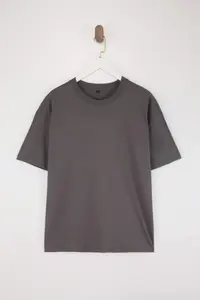 MAN Anthracite Oversized/Wide Cut Back Lion Printed 100% Cotton T-Shirt - Image 3