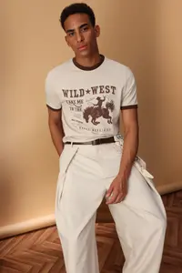 MAN Stone Modern Herritage Oversized/Wide Cut 100% Cotton Printed T-Shirt - Image 2