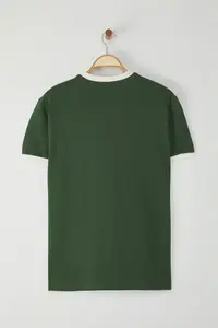 MAN Khaki Modern Herritage Oversized/Wide Cut 100% Cotton Printed T-Shirt - Image 6