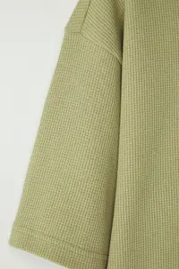 MAN Mint Oversized/Wide Cut Embroidered textured T-Shirt - Image 6