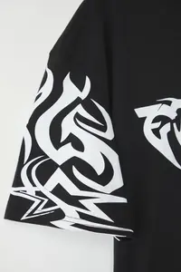 MAN Black Oversized Printed 100% Cotton T-Shirt - Image 6