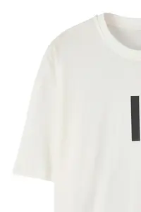 MAN Ecru-Black Oversized/Wide Cut 2 Sets Package Stripe Printed 100% Cotton T-Shirt - Image 10