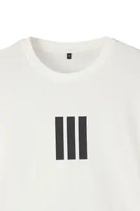 MAN Ecru-Black Oversized/Wide Cut 2 Sets Package Stripe Printed 100% Cotton T-Shirt - Image 9