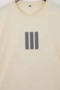 MAN Anthracite-Stone Oversized/Wide Cut 2 Sets Package Stripe Printed 100% Cotton T-Shirt - Image 4