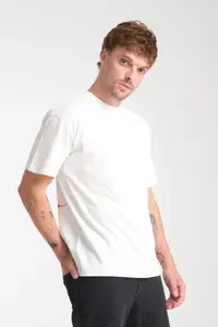 MAN White Oversized/Wide Cut Back Printed 100% Cotton T-Shirt - Image 3
