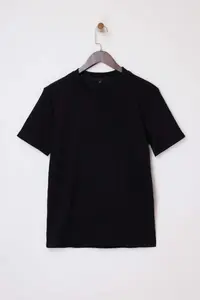 MAN Black Wardrobe Essentials Regular/Normal Kesim textured Camisole Basic T-Shirt - Image 2