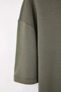 MAN Khaki Oversized/Wide Cut Soft textured Basic T-Shirt - Image 3