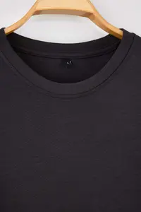 MAN Smoke Gray Wardrobe Essentials Low Shoulder Regular Fit Soft Touch Modal T-Shirt - Image 2