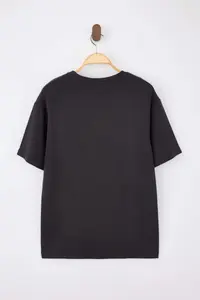 MAN Smoke Gray Wardrobe Essentials Low Shoulder Regular Fit Soft Touch Modal T-Shirt - Image 4