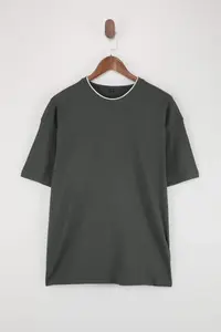 MAN Anthracite Oversized/Wide Cut textured T-Shirt - Image 4