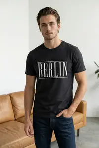 MAN Black-White 2 Sets Paket Regular/Normal Pattern Printed 100% Cotton T-Shirt - Image 3