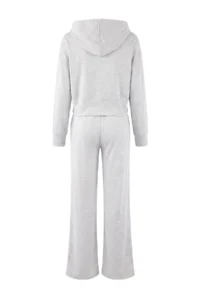 TRENDYOLMİLLA Teen Gray Melanj Zippered Long Sleeve Straight/Pipe Both Knitting Top and Bottom Set - Image 6
