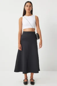 Happiness İstanbul Women Black A Cut Bol Skirt