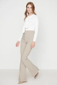 TRENDYOLMİLLA Mink Flare flared leg Bootcut Weaving Pants