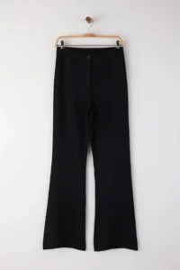 TRENDYOLMİLLA Black Flare flared leg Bootcut Weaving Pants - Image 5