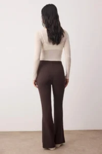 TRENDYOLMİLLA Dark Brown Flare flared leg Bootcut  Weaving Pants - Image 4