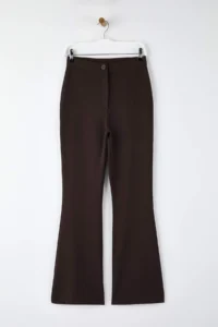 TRENDYOLMİLLA Dark Brown Flare flared leg Bootcut  Weaving Pants - Image 5
