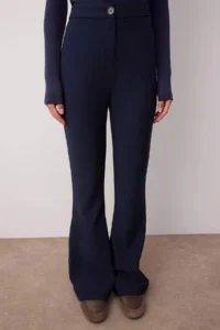 TRENDYOLMİLLA Navy Blue flared leg Flare Bootcut Weaving Dress Pants - Image 3