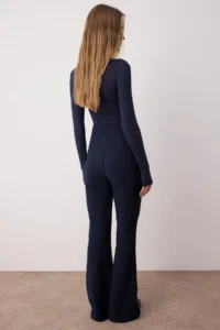 TRENDYOLMİLLA Navy Blue flared leg Flare Bootcut Weaving Dress Pants - Image 8
