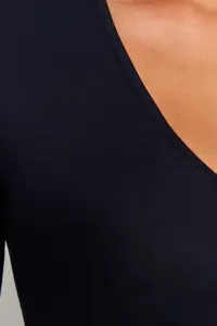 TRENDYOLMİLLA Navy Blue Deep V-Neck snaps Knitting Bodysuit .D.0084 - Image 4