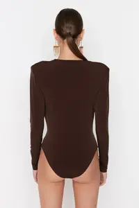 TRENDYOLMİLLA Mink Double breasted Yaka Knitting Bodysuit .D.0161 - Image 5