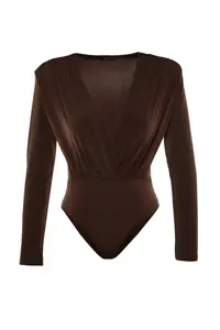 TRENDYOLMİLLA Mink Double breasted Yaka Knitting Bodysuit .D.0161 - Image 6