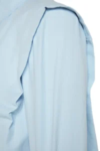 TRENDYOLMİLLA X Sagaza Studio Light Blue Ruffle Detailed Weaving Poplin Shirt - Image 7