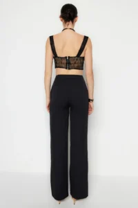 TRENDYOLMİLLA Black Wide Leg Weaving Pants - Image 8
