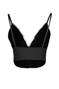 TRENDYOLMİLLA Black Crop Lined Agrafli Weaving Lace Bustier - Image 8