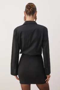 TRENDYOLMiLLA Black Slit Detailed Weaving Skirt - Image 4