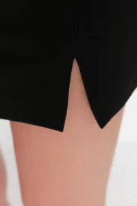 TRENDYOLMiLLA Black Slit Detailed Weaving Skirt - Image 8