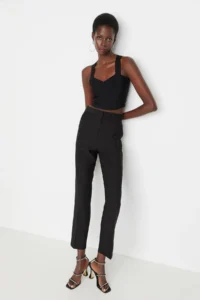 TRENDYOLMİLLA Black skinny Leg Weaving Pants - Image 2