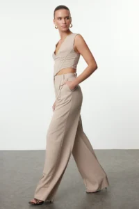 TRENDYOLMİLLA Stone Plenty of Hem Weaving Pants - Image 2