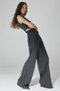 TRENDYOLMİLLA Anthracite Plenty of Hem Weaving Pants