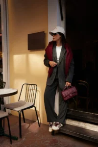 TRENDYOLMİLLA Anthracite Plenty of Hem Weaving Pants - Image 2